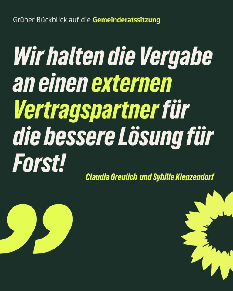 Grüner Rückblick auf die Gemeinderatssitzung
